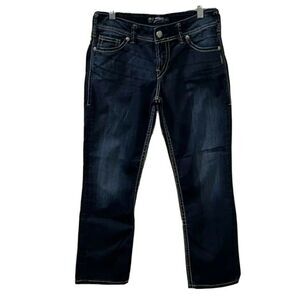 Silver Jeans Womens Suki Capri Dark Wash Jeans Size 29
